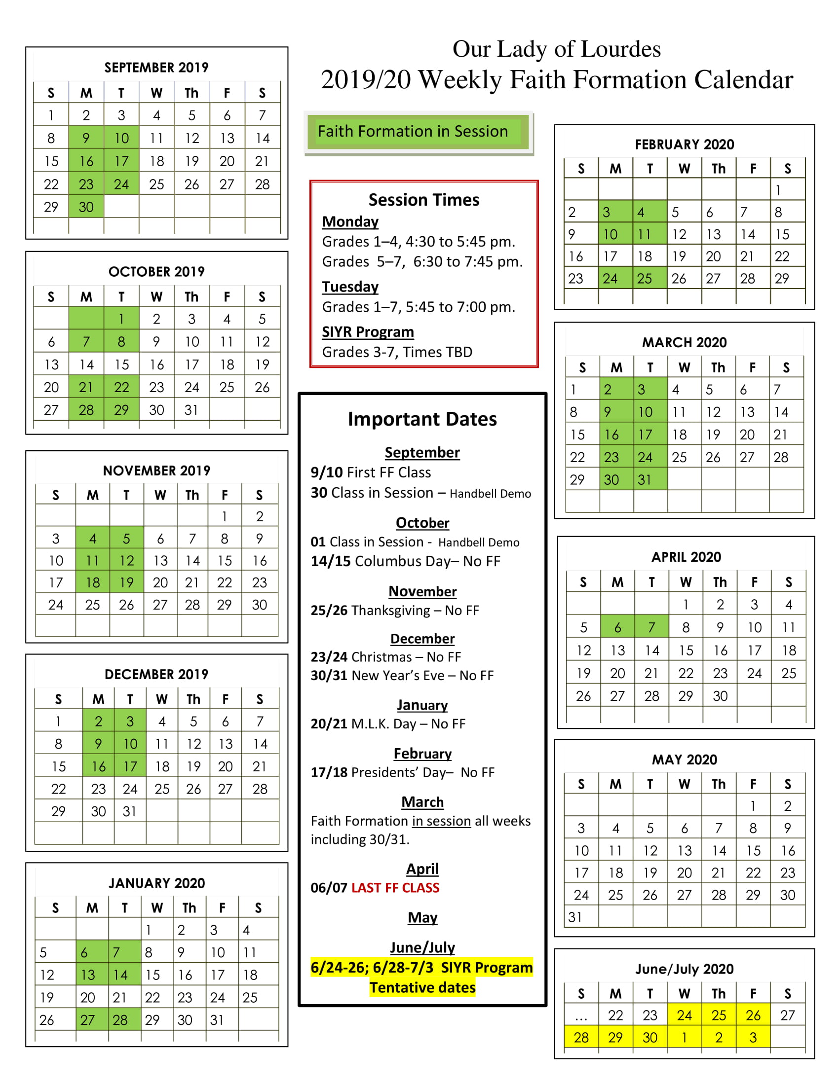 Weekly FF Class Schedule-1